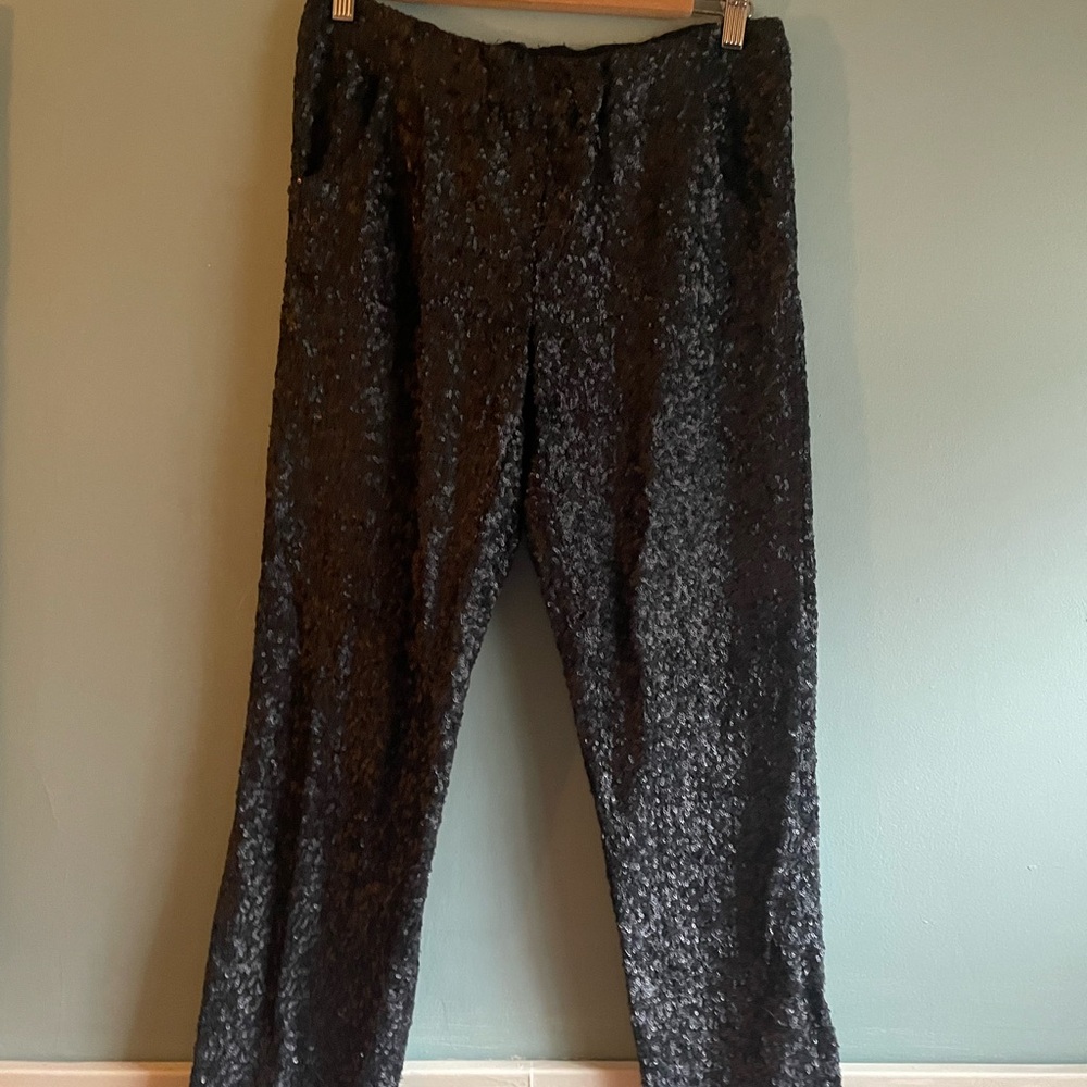 Men's Black Textured Pants
